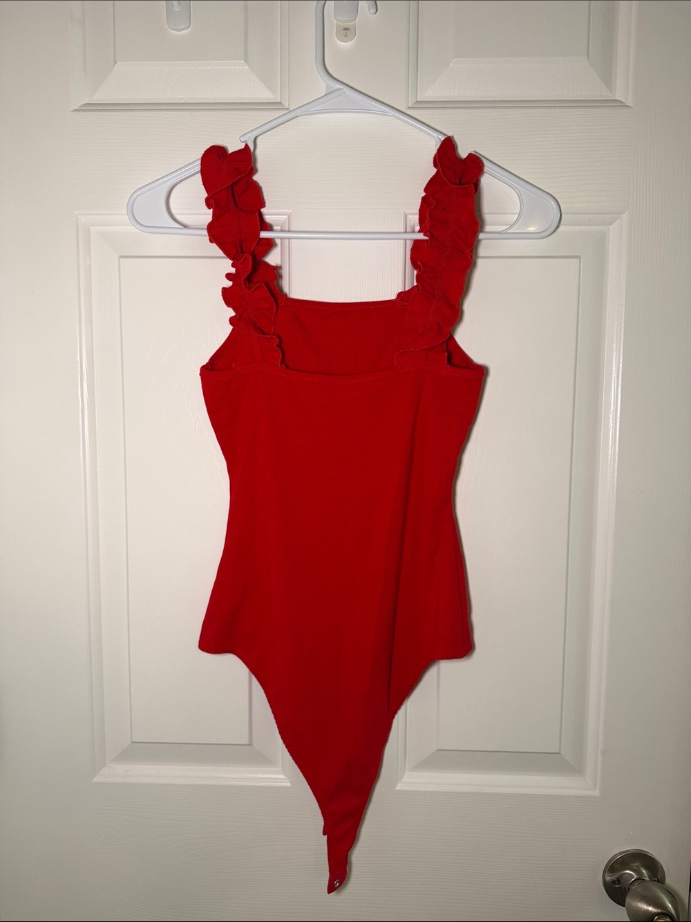 Red Ruffled Strap One-Piece - Picture 2 of 4